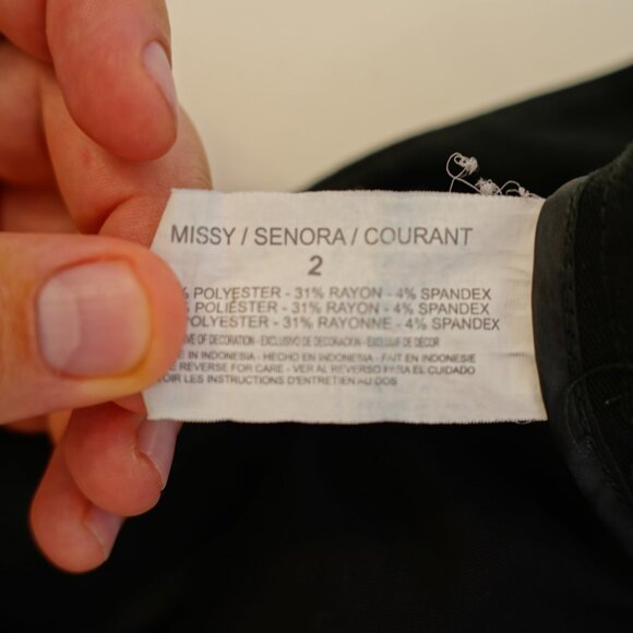 Nine West Jeans Dress Pants Trousers Black -2/26-  28 / 32.5 Mid Rise Polyester - Picture 6 of 6